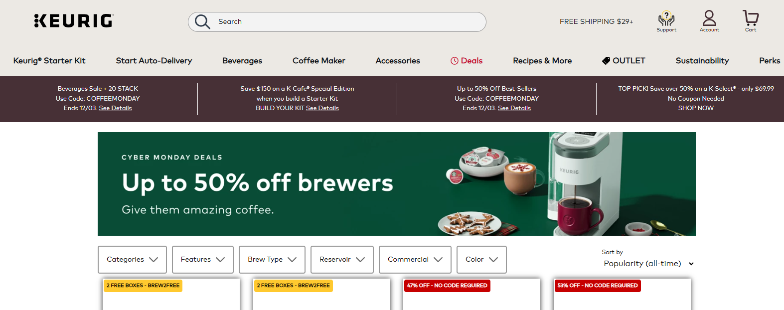 Home Page of Keurig